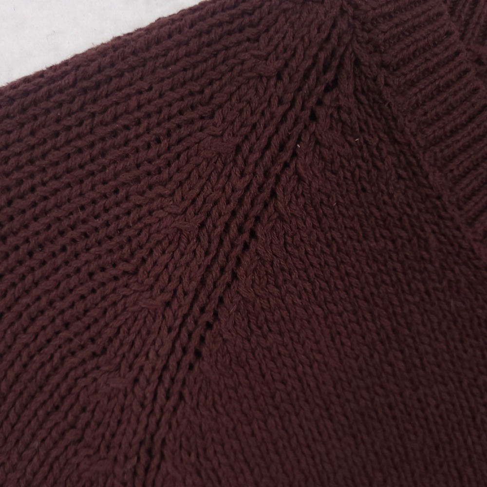 J.Crew V-Neck Sweater Mens L Burgundy Cotton Knit Raglan Pullover Classic - Picture 8 of 10